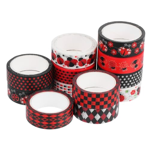 SHINEOFI 1 Satz Sieben-sterne-marienkäfer-klebeband Dekoband Zum Unabhängigkeitstag Kariertes Washi Tape Bastelbedarf Washi Tape Zum Aufzeichnen Scrapbook-papier Farbband Japanisches Papier von SHINEOFI