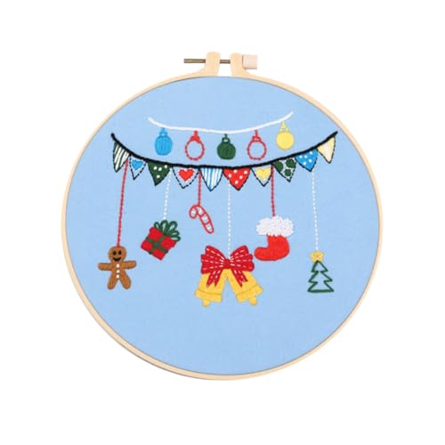 SHINEOFI 1 Satz Stickerei Handheld-Kit Strickmaschine Sticknadel Bausätze Strickset embroidery stickmotive weihachtsdeko werkzeug Weihnachtsstickrahmen stickzubehör selber machen Bambus von SHINEOFI