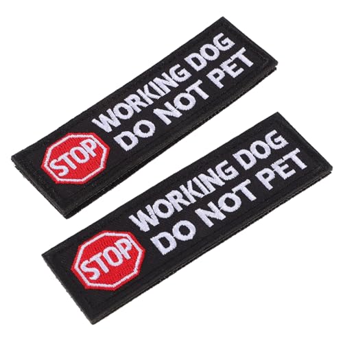 SHINEOFI 1 Satz Stickerei Patch Für Haustierträger Aufkleber Etikett „Do Not Pet Dog“ Patch Für Service Hundewesten Augenklappe Für Hunde Service Hunde Patches Etikett Für 2Stk von SHINEOFI