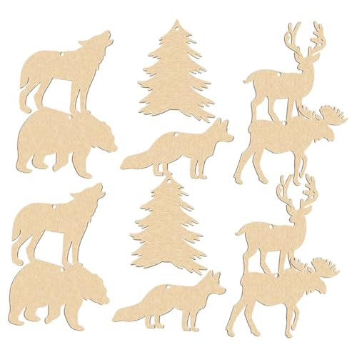 SHINEOFI 1 Satz Tierschmuck Aus Holz Lagerbehälter Mit Deckel Outs Mikrofonclip Verbesserung Mikrofone Liste Tiermotive Holztiere Wild Life Diy-holzausschnitte Kreativer Holzausschnitt 30st von SHINEOFI