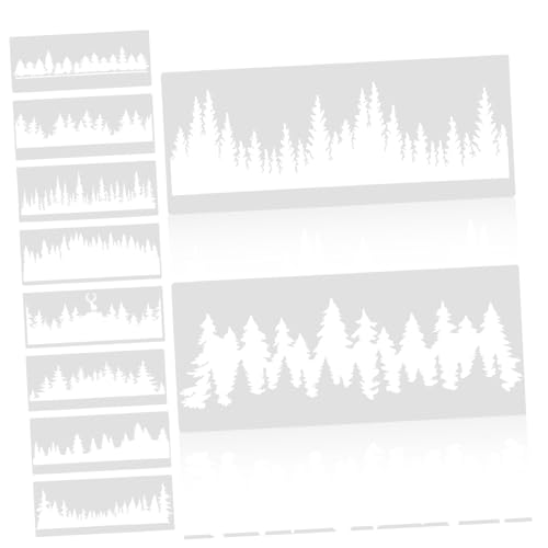 SHINEOFI 1 Satz Weihnachtsbaum-vorlage Urlaubsschablonen Individuelle Schablonen Zum Malen Malschablonen Für Wände Zeichnungsvorlagen Zeichenschablonen Für Erwachsene Plastik Weiß 10 Stück von SHINEOFI