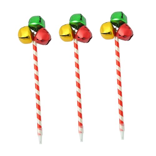 SHINEOFI 1 Satz Weihnachtsglockenstift Weihnachtsgeschenk Weihnachtsdekoration Weihnachts-jingle-glocken-stift Jingle Bell Kugelschreiber Weihnachtsstifte Weihnachts-glöckchen-stift 3st von SHINEOFI