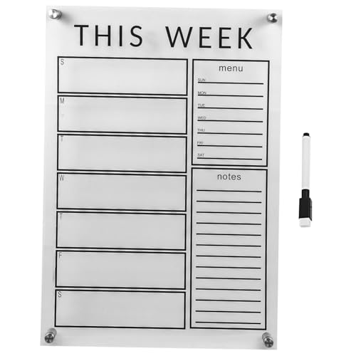 SHINEOFI 1 Satz Wochenplan-Messageboard Büro wiederverwendbar monatlich Notiz Bretter täglich acrylplatte write board Zeichenbrett Memoboard für zu Hause löschbares Memoboard Transparent von SHINEOFI