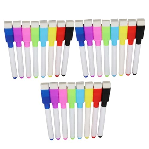 SHINEOFI 1 Set 24 Stück Magnetischer Markierungsstift Whiteboard Trocken Abwischbarer Marker Magnetmarker Löschbare Stifte Radiergummis Löschbarer Markierungsstift Trocken von SHINEOFI