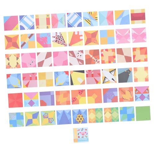 SHINEOFI 1 Set Farbe Büttenpapier Origami Kinderspielzeug Origami Papier Pädagogisches Kinderspielzeug Quadratisches Papier Früherziehung Pädagogisches Lernspielzeug Bastelpapier von SHINEOFI