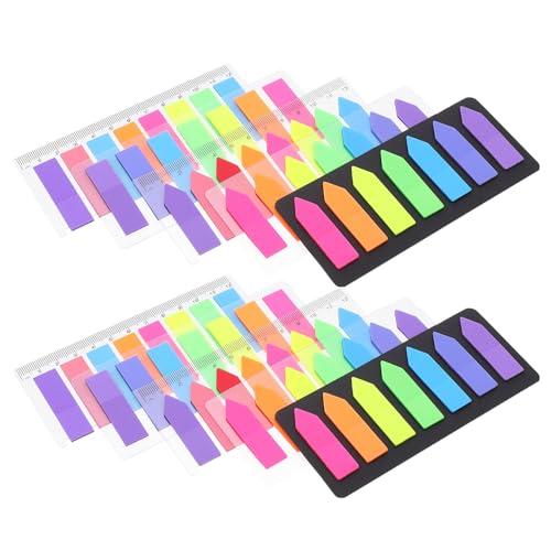 SHINEOFI 10 Sets Fluoreszierende Index Tabs Beschreibbare Durchsichtige Notizbücher Klebestreifen Punktaufkleber Index Klebestreifen Marker Pop Etiketten Planer Aufkleber von SHINEOFI