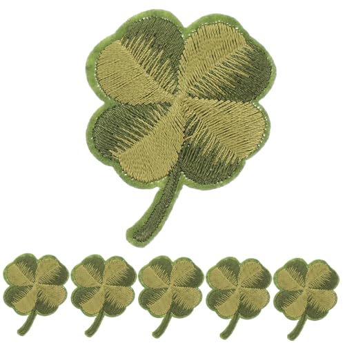 SHINEOFI 10 Stück Gesticktes Glückskleeblatt Zum Aufbügeln Für Kleidung Dekorative Grüne Blattapplikationen Ideal Für St Patricks Tag von SHINEOFI