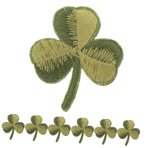 SHINEOFI 10 Stück Grüne Kleeblatt Stickapplikationen Für Kleidung Und Accessoires Zum Selbermachen Zum Aufbügeln Oder Aufnähen Blattaufnäher Für St Patricks Tag von SHINEOFI