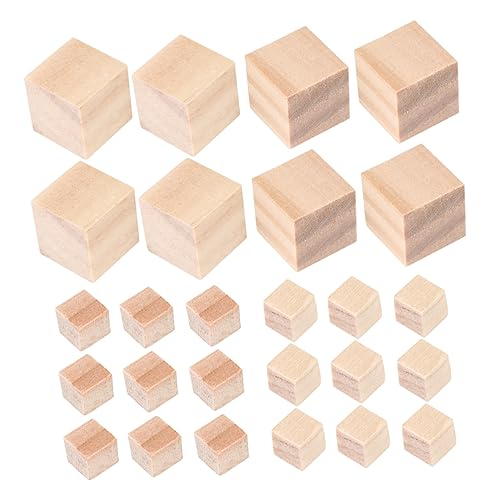 SHINEOFI 100 Stück Holzklötze Spielzeug Quadratischer Holzblock Holzwürfel Holz DIY Würfel von SHINEOFI