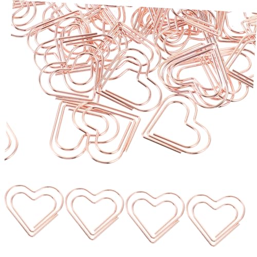 SHINEOFI 100St Halter Kabelclips Zwischenablage Wandclips Heftklammern büroklammern bookmarks scrapbooking weihnachten studentische Büroklammer kleine Büroklammer Metall Rose Gold von SHINEOFI