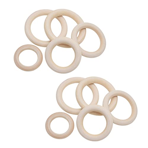 SHINEOFI 100St Holzringe für DIY handgefertigte Ringe der Ring Makramee-Kit anillos Pflanzenzubehör kinder bastelset basteln für kinder Zubehör für Hängekörbe Holzringe zum Basteln Hölzern von SHINEOFI