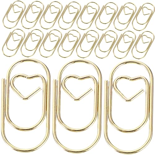 SHINEOFI 100St Mini-Büroklammer aus Metall Goldherz-Büroklammern riesige Büroklammer Jumbo-Büroklammern karten clip papierklemmen kleine Büroklammerverzierungen exquisite Clips Golden von SHINEOFI