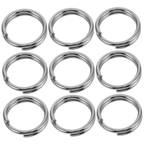 SHINEOFI 100St schlüsselring aus edelstahl Schlüsselringe für Basteln Doppelte Schlüsselringe DIY Schlüsselringe DIY Schlüsselanhänger Schlüsselzubehör Metall Ring Rostfreier Stahl Silver von SHINEOFI