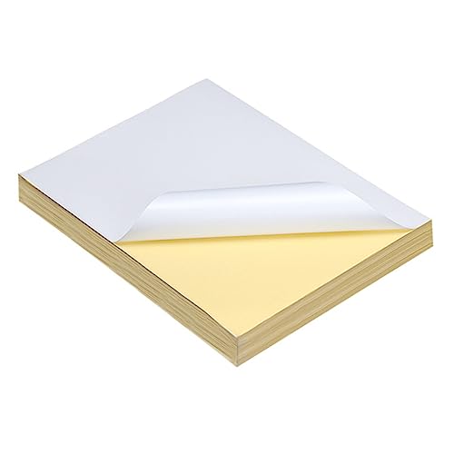 SHINEOFI 100st Selbstklebendes Druckpapier Aufkleber Thermoetikettendrucker Pastell Papier Für Drucker Selbstklebende Etiketten Briefpapier Druckbar Etikettenpapier Tinte Druckerpapier Weiß von SHINEOFI