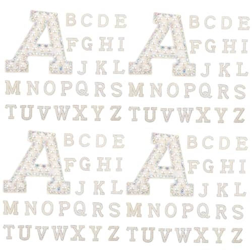 SHINEOFI 104 Stk Heiße Diamantaufkleber des Buchstaben Briefflecken reparieren Perlenbuchstaben bastelbedarf selbstklebende flicken Buchstaben-Patch-Applikationen Strass-Buchstaben-Dekor von SHINEOFI