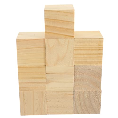 SHINEOFI 10St Bastelwürfel bastelmaterial bastel materialien squares Holzblöcke slice decor Mini-Spielzeug Blockhandwerk quadratischer Block holzwürfel selber machen kleiner Block Hölzern von SHINEOFI