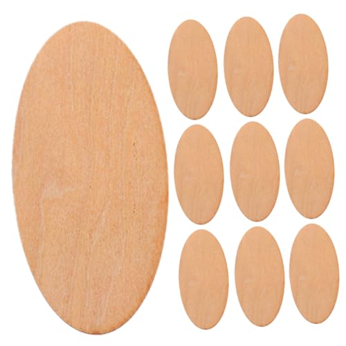 SHINEOFI 10St ovale Holzspäne ovale Ausschnitte Dekor ovale Holzscheibe leere Holzspäne ovale Holzhandwerk unfertige Holzspäne DIY-Kunsthandwerk unfertige Holzplatten Holzbretter von SHINEOFI