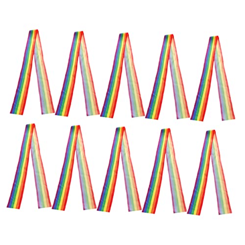 SHINEOFI 10st Regenbogenband Stolz Dekorationen Sackleinen Outfit Lgbtq Dekorativ Strauß Flagge Geschenkband Zubehör Haarband Wickelband Polyester von SHINEOFI