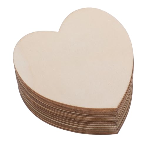 SHINEOFI 12 Stück Holzspäne in Herzform Natürliche Holzausschnitte Holzhandwerk Zum Valentinstag Herzdekorationen Aus Holz Herzformen Aus Holz Holzherz Basteln Kernholzscheiben Beige Pappel von SHINEOFI