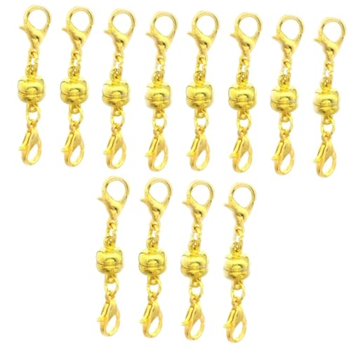 SHINEOFI 12 Stück Magnetische Schmuckverschlüsse Magnetverschlüsse Für Schmuck Goldene Verschlüsse Für Schmuck Labret Schmuck Elliptische Magnetschnallen Armbandverbinder Halskette von SHINEOFI