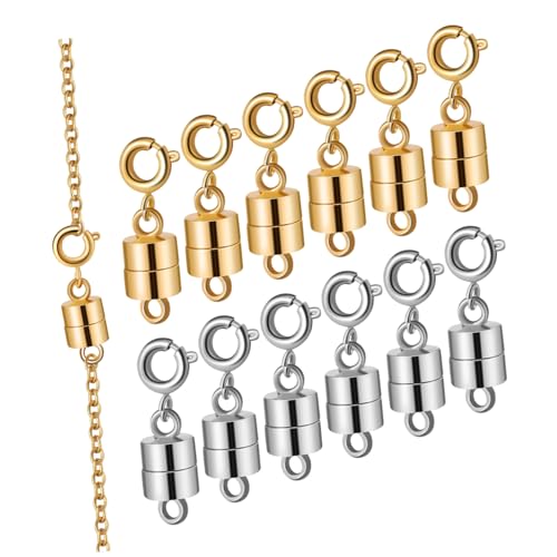 SHINEOFI 12 Stück Teiliges Diy Magnetverschluss für Schmuck Zylindrische Magnetschnallen in Gold und Weiß Einfache Handliche Verschlüsse für Halsketten Vielseitig Einsetzbar und Elegant SHINEOFI 12 Stück Teiliges Diy Magnetverschluss für Schmuck Zylindrische Magnetschnallen in Gold und Weiß Einfache Handliche Verschlüsse für Halsketten Vielseitig Einsetzbar und Elegant von SHINEOFI