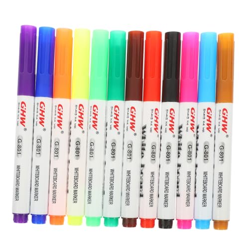 SHINEOFI 12 Stück Whiteboard Stift Weiße Kreide Tafelkreide Weißer Markierstift Wassermalstifte Wassermarker Schulbedarf Trocken Abwischbare Marker Wasserstift Kreidemarker Für von SHINEOFI