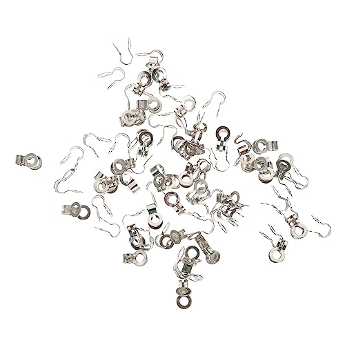 SHINEOFI 125st Perlenkette Mit Doppelter Ringschnalle Perlenkettenschnallen Lüfter Kugelkettenverbinder Perlenbesetzter Zugschlaufenverbinder Ende Perlenkettenverbinder Metall Eisen Silver von SHINEOFI