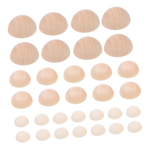 SHINEOFI 150 Stück Holzkugel Halbe Bastelbälle Zum Selbermachen Halber Bastelball Halbe Kugel Mini Unfertige Halbrunde Bälle Unvollendete Halbrunde Halbe Runde Halb Mini Hölzern Light Brown von SHINEOFI