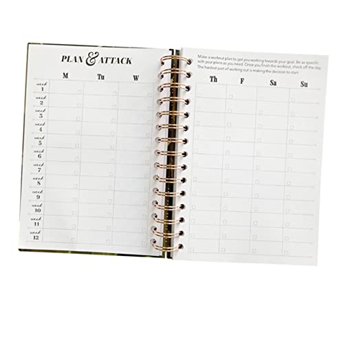 SHINEOFI 1Stk Agenda-Buch Fitness Journal Zeitplan Tagesplaner Schreibtischplaner fitness notizbuch fitness planer Workout-Agenda-Notizblock Planung Notizbuch schreiben Papier Rosa von SHINEOFI