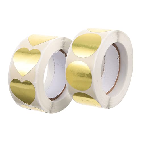 SHINEOFI 1set Goldener Siegelaufkleber Etikett Aufkleber Für Briefumschläge Aufkleber Mit Goldenen Siegeln Aufkleberpapier Große Aufkleber Karte Aufkleber Für Briefsiegel Punkt Pvc 2rolls von SHINEOFI