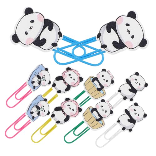 SHINEOFI 1set Panda-büroklammer Lesezeichen in Panda-form Bürobedarf Dokumentclips Cartoon-büroklammern Panda-markierungsclips Raumdekoration Papierstift Büroklammern Süß Umspritzen 10pcs von SHINEOFI