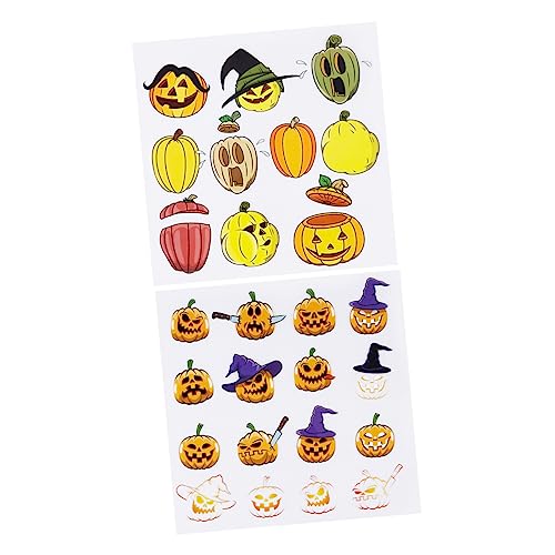 SHINEOFI 2 Blätter Aufkleber für Halloween-Kleidung Kleiderflecken-Urlaubs-Scrapbook-Aufkleber Kostümaufkleber Kürbis halloween theme halloween basteln Kleidungsaufkleber übertragen Abs von SHINEOFI