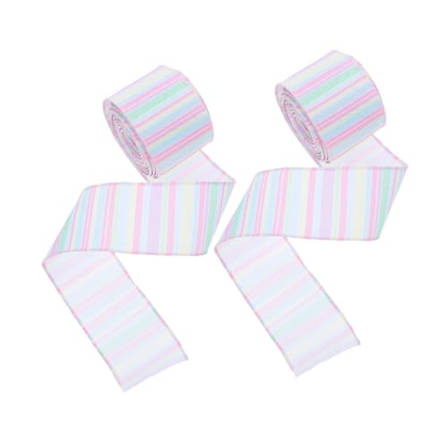 SHINEOFI 2 Rollen 5 Cm Breites Stoffband Mit Drahtrand Buntes Band Aus Polyester Wickelband Für DIY Hochzeits Frühlingsparty Dekoration von SHINEOFI