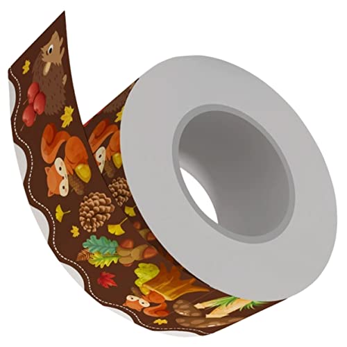 SHINEOFI 2 Rollen Ankündigungs-grenzaufkleber Bretter Grenzen Klassenzimmer Bulletin Hausarbeiten Beige Filz Pinnwand Stand Halloween-grenze Für Pinnwand Abs Kupferplattenaufkleber von SHINEOFI