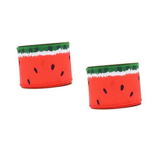 SHINEOFI 2 Rollen Frucht Wassermelone Band besticktes Band Blumendekor Sackleinen Wassermelonen- Ripsband geschenkband seidenband Band mit Wassermelonenmuster DIY-Bänder Anti-Betäubung von SHINEOFI