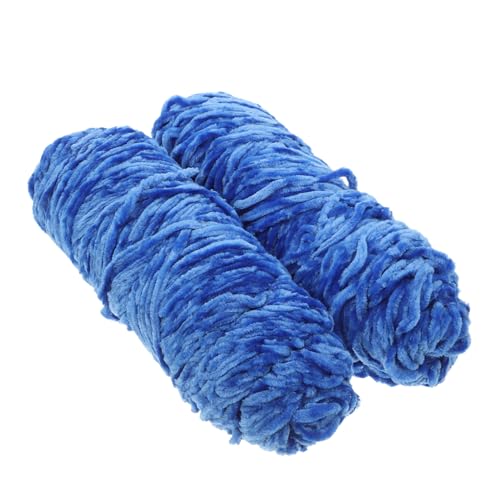 SHINEOFI 2 Rollen Goldenes Samtgarn strickdecke Dickes Häkelgarn Bulk-Garn professionelles Strickgarn Häkelgarn für Anfänger strickgarn selber Machen Strick versorgung Polyester Blue von SHINEOFI