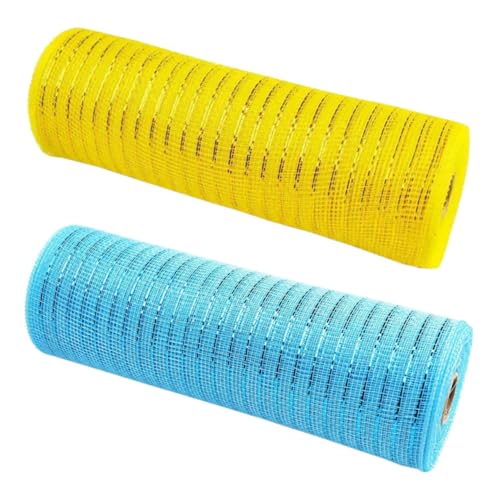 SHINEOFI 2 Rollen Osterdekorationsnetzwerk Ostern- -netz Ostern-poly-mesh-band Ostern Mesh-band Netzband Aus Metallfolie Osterkranz Dekorationen Drahtgeflechtband Plastik von SHINEOFI