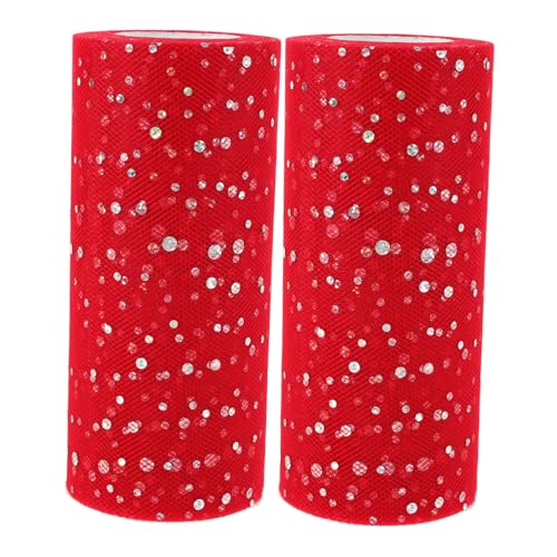 SHINEOFI 2 Rollen -Pailletten-Netzrolle Band für DIY Stoff Tüll Spule Band zum Basteln wendbarer Paillettenstoff Netzstoff Glitzergitter Glitzerband glitzernder Stoff Polyester rot SHINEOFI 2 Rollen -Pailletten-Netzrolle Band für DIY Stoff Tüll Spule Band zum Basteln wendbarer Paillettenstoff Netzstoff Glitzergitter Glitzerband glitzernder Stoff Polyester rot von SHINEOFI