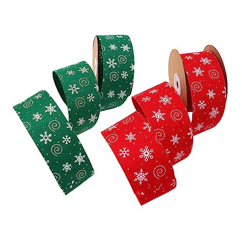 SHINEOFI 2 Rollen Weihnachtsband Für Geschenkverpackung DIY Dekoration Und Schleifenherstellung Perfekt Für Festliche Tischdeko Und Kreative Weihnachtsgeschenke Und von SHINEOFI