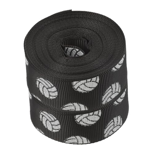 SHINEOFI 2 Rollen handgefertigter Bogen Aufnäher mit Pailletten Stoffaufkleber mit Pailletten einfache Haaraccessoires Pailletten-Aufkleber Sportballbänder Sportband Polyester Black von SHINEOFI