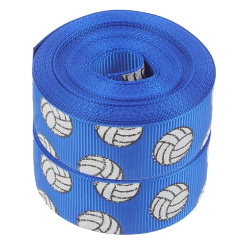 SHINEOFI 2 Rollen handgefertigter Bogen Schleife Kleidung Pailletten Glitzer-Aufkleber Klopapierhalterung matte Accessoires Band zum Basteln dekoratives Band Haarklammerband Polyester Blue von SHINEOFI