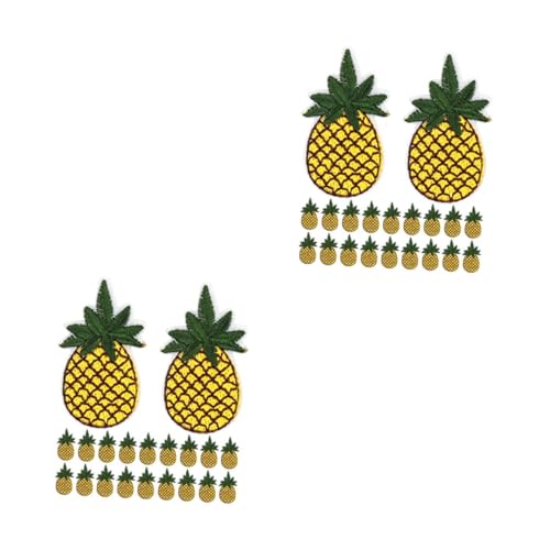 SHINEOFI 2 Sätze Ananas -stickerei Cartoon-patches Tasche Bestickter Aufnäher Fruchtpflaster Nähen Hosen Dekorative Patches Tropische Applikationen Stickgarn 20 Stück * 2 von SHINEOFI