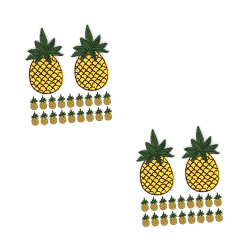 SHINEOFI 2 Sätze Ananas -stickerei Patch-frucht Patch Ananas Wärmepolster-anti-scenen-handschuhe Häkelananas Waschbare Anti-scenen-handschuhe Dekorative Ananas Stickgarn 20 Stück * 2 von SHINEOFI