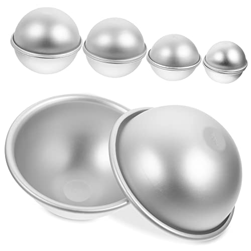 SHINEOFI 2 Sätze Badekugel Form Gewürzdosen Mit Etiketten Flocke Weihnachtsbeeren Stiele Paraffin Schimmel Sterben Kuchenform Kugel Runde Dekoration Silver Aluminiumlegierung 5 Paare * 2 von SHINEOFI