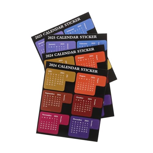 SHINEOFI 2 Sätze Bunte Haftnotizen Taschenkalender Tracker Geführte Uhr Zahlenaufkleber Trocken Abwischbarer Kalender Tagebuchaufkleber Für Erwachsene Löschbarer Stift Wandkalender Papier von SHINEOFI