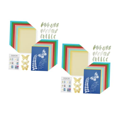 SHINEOFI 2 Sätze Cyanotypie Gel -Briefmarkenstempel Gel-Druckset Büroklammer Sonnenpapier DIY Druckkit Farbige Druckpapiere DIY-Papiere traditionelles Malmaterial Naturfaser-Papier von SHINEOFI