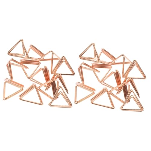 SHINEOFI 2 Sätze Dreieckige Büroklammer Platte Steht Für Die Anzeige Inhaber Knebel Für Zugbänder Plattenständer Präsentationsständer Aus Pappe Kordelzug Zahlen Rose Gold Eisen 10 Stück * 2 von SHINEOFI