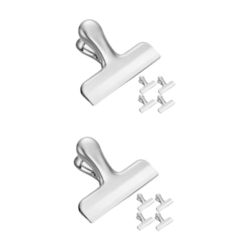 SHINEOFI 2 Sätze Edelstahlclip Büroklammern Multifunktionale Clips Sichere Clips Für Beutel Robuste Clips Brotbeutelschließer Beutelauslaufclip Rostfreier Stahl Silver 5 Stück * 2 von SHINEOFI