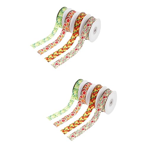 SHINEOFI 2 Sätze Fruchtband Ribbon Bandfeile Dekobänder Dekorationsband Festivalbänder Geschenkbänder Ein Verpackungsband Diy-bastelband Wickelband Bastelband Machen Polyester 4 Rollen * 2 von SHINEOFI