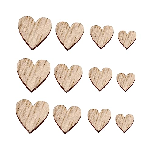 SHINEOFI 2 Sätze Holzausschnitte Hochzeitsmittelstücke Für Tische Esstischdekoration Esstisch Dekor Herz-dekor Holzspan Holzhandwerk Holzscheiben Herz Aus Holz Hölzern 200 Stück * 2 von SHINEOFI